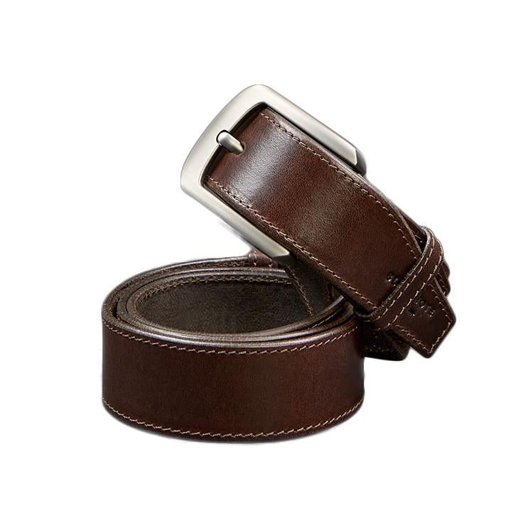 Ремінь шкіряний 40 мм Коричневий/Темно-бежевий (A-028033)