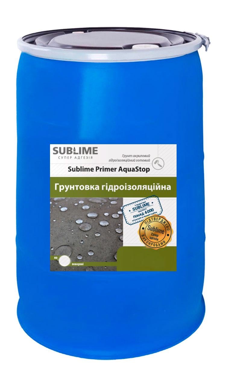 Грунтовка гидроизоляционная Sublime Primer AquaStop Euro 1:4 глубокопроницаемая с антисептиком 200 л (23919371)