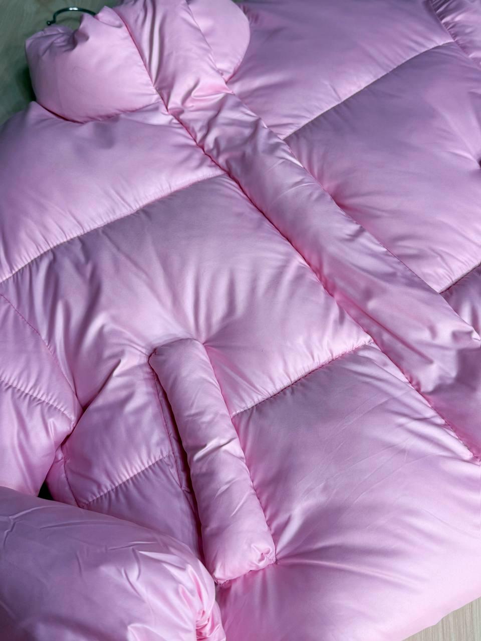 Куртка женская HAIZIYUAN 8606 короткая пуффер с воротником XL Розовый (4785) - фото 8 Куртка женская HAIZIYUAN 8606 короткая пуффер с воротником XL Розовый (4785) - фото 8