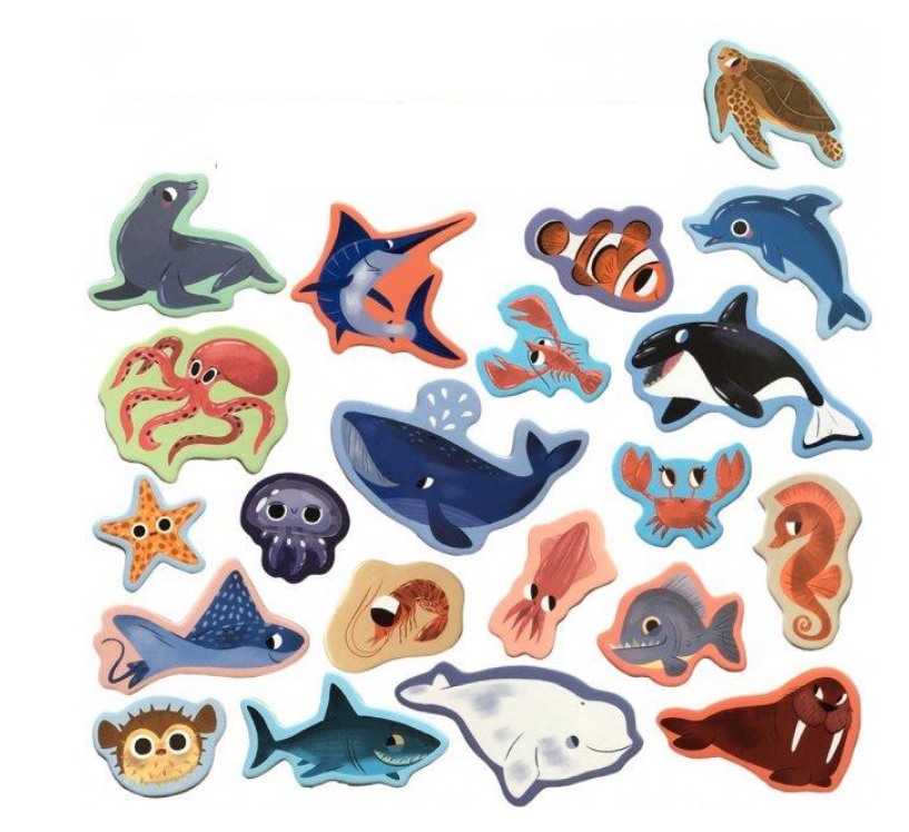 Фігурки магнітні Magdum Морські тварини від 3 років 21 шт. Білий (IG-173-N-408)