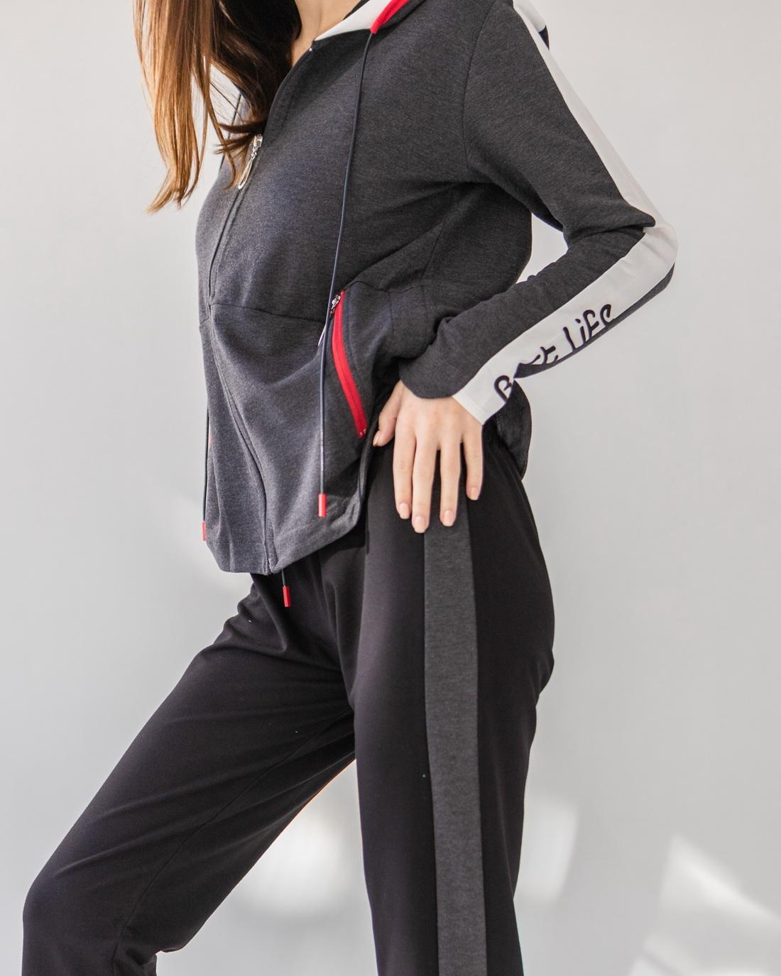 Костюм женский с брюками Best Life M Темно-серый (88942) - фото 4 Костюм женский с брюками Best Life M Темно-серый (88942) - фото 4