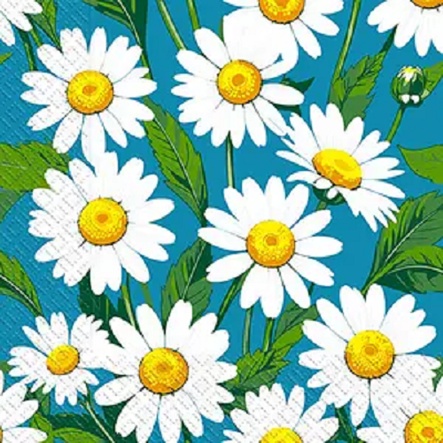 Серветки паперові тришарові Марго Нові ромашки 18 шт. (28449271)