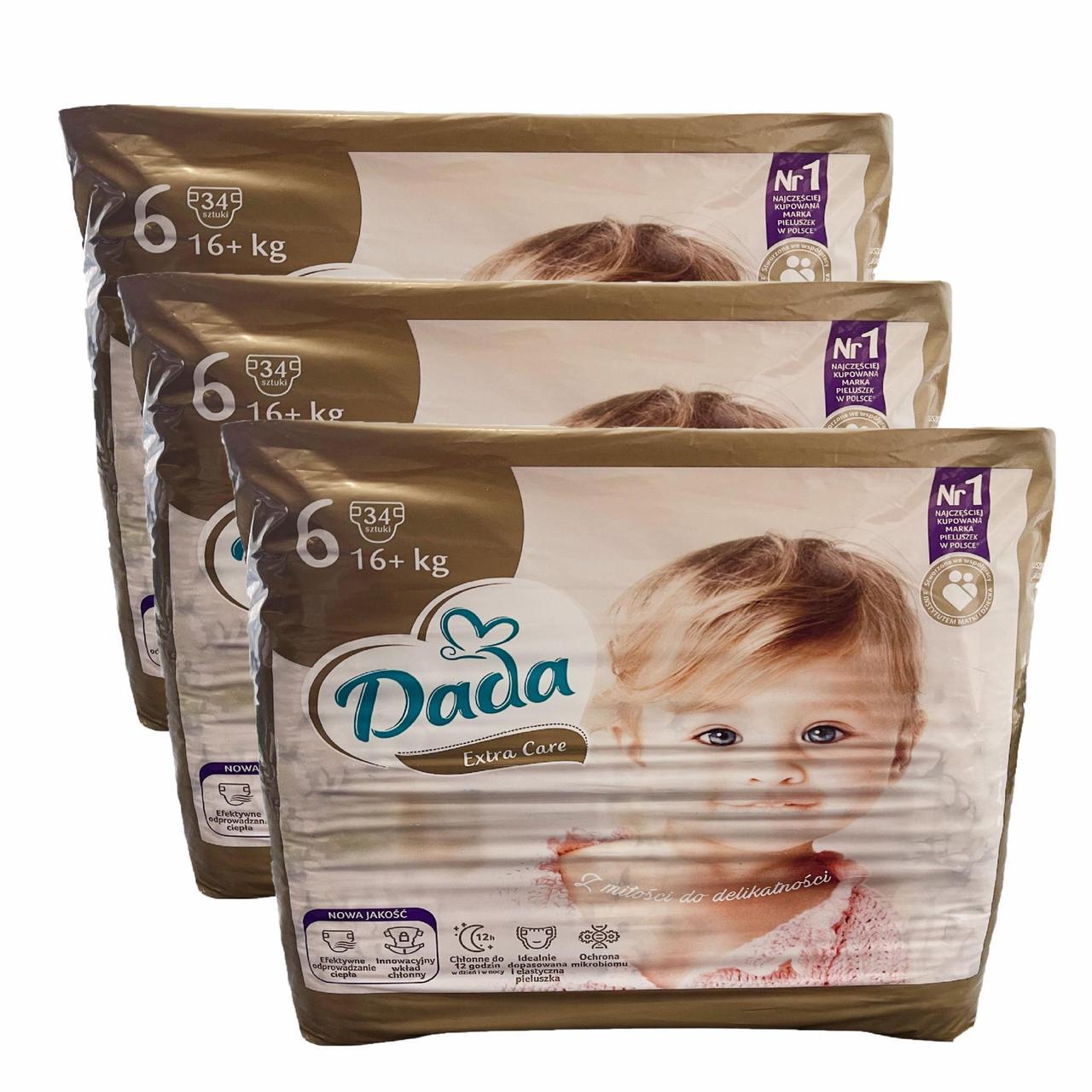 Підгузки дитячі Dada Extra Care 6 Extra Large 16+ кг 102 шт. (2398244994)