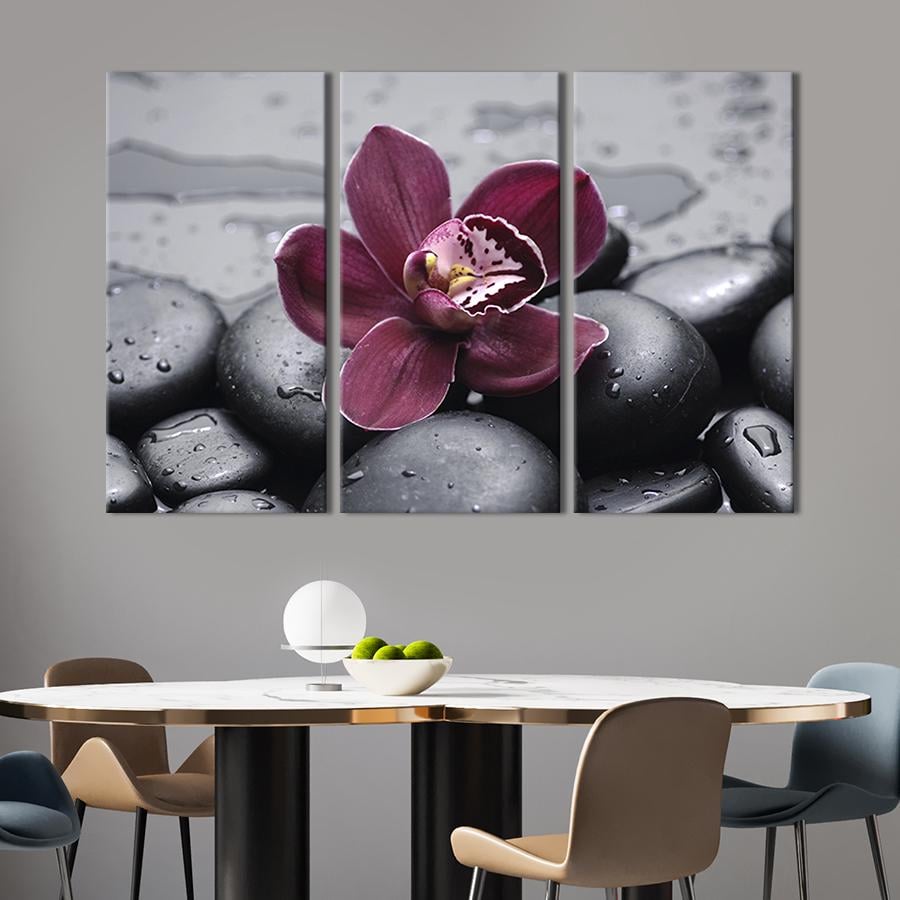 ᐉ Модульная картина на холсте Триптих Цветок орхидеи 78x48 см (231-31 ...