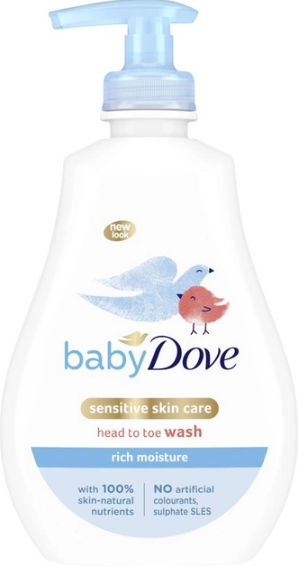 Гель для душу Dove BABY Від маківки до п'яточок інтенсивне зволоження 400 мл (8710908657467)