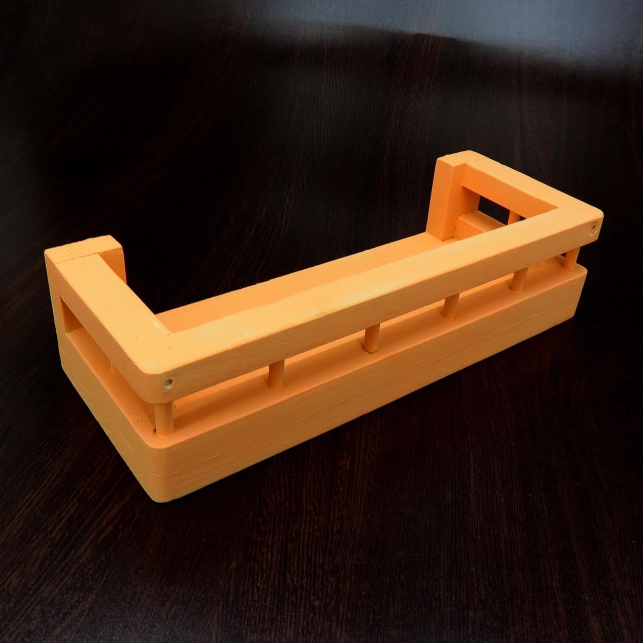 Полка настенная, настольная из дерева Сакаба с бортиком Грейпфрут (ПНС/010954)