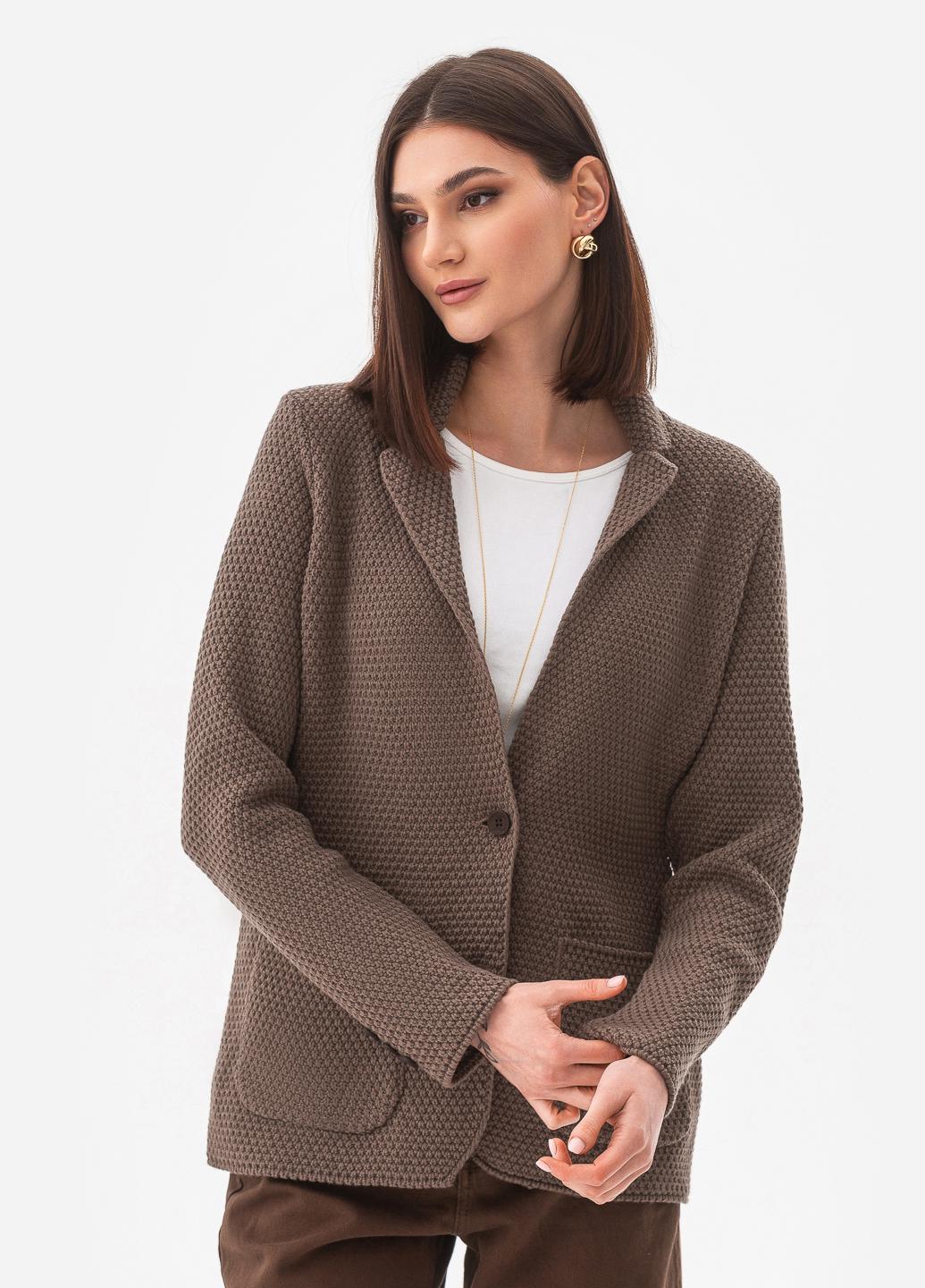 Піджак жіночий рисової в'язки SVTR р. 48-50 Капучино (598) Піджак жіночий рисової в'язки SVTR р. 48-50 Капучино (598)