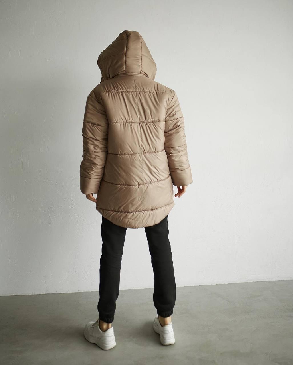 Пуховик Овер р. 48-52 Бежевий - фото 5