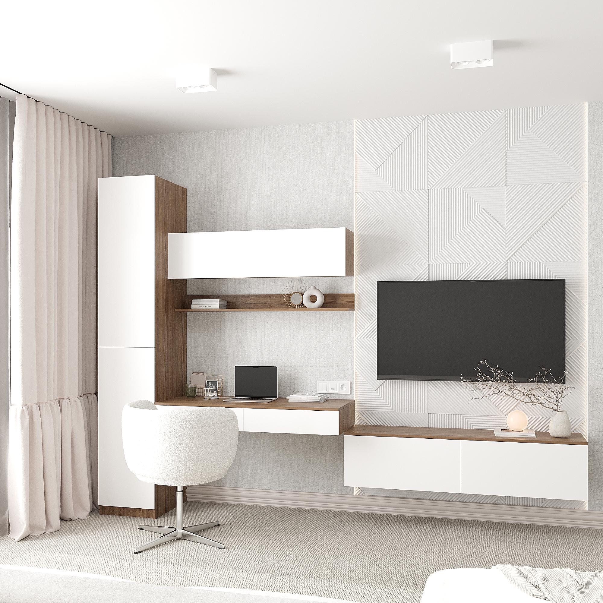 Комплект мебели Эйр пенал/стол подвесной/полка/тумба Дуб родос/Белый (28523420)