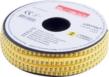 Маркер кабельний E.NEXT e.marker.stand.1.2.5.2 цифра 2 1-2,5 мм2 1000 шт./рул. Жовтий (s2037047) - фото 2