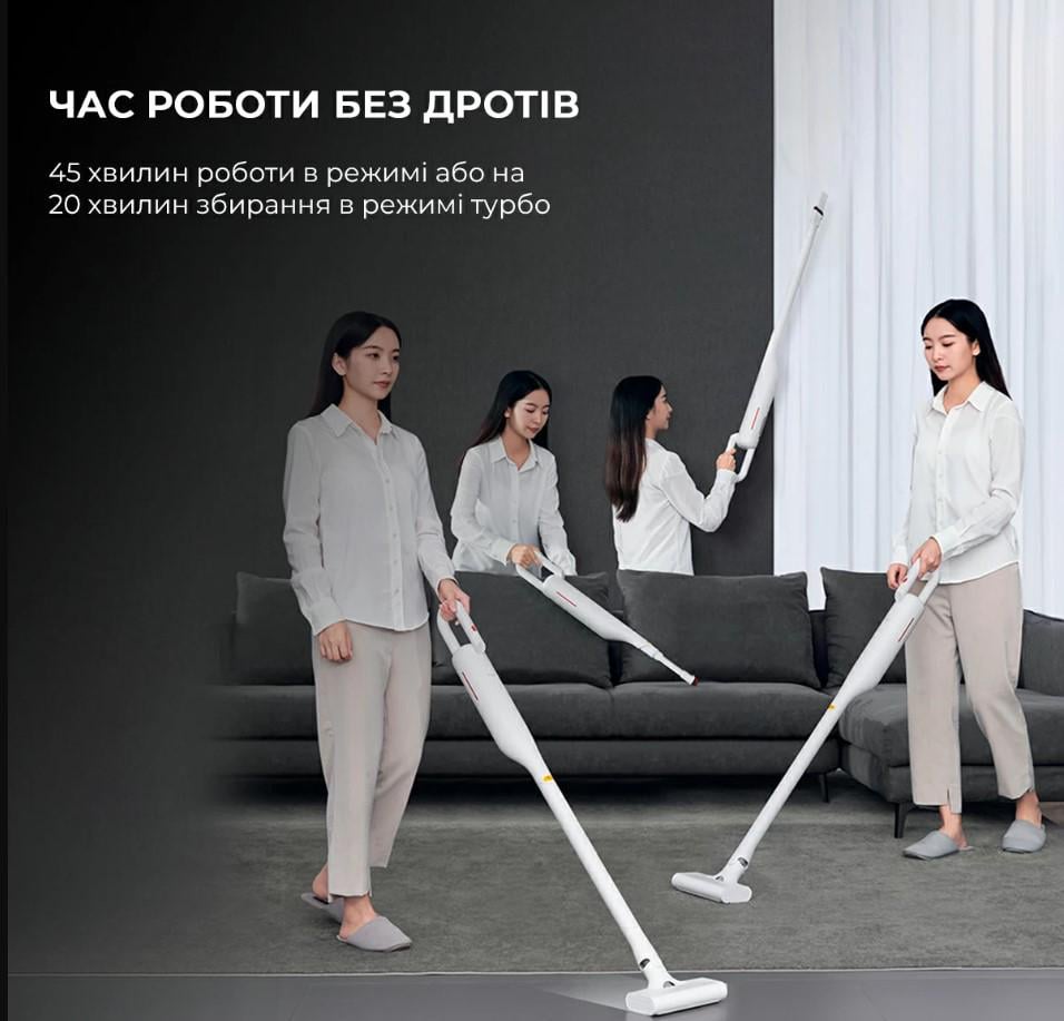 Пилосос вертикальний Deerma VC01 MAX Wireless Vacuum Cleaner White (101078) - фото 3