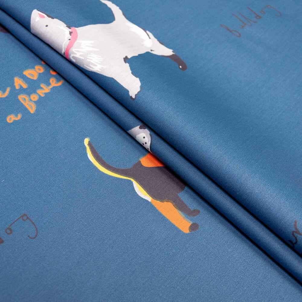 Ткань хлопок сатин S-131A Dogs деним (18915)