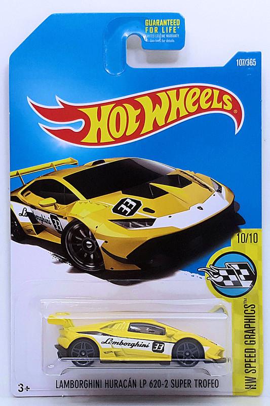 Игрушечная машинка Hot Wheels Lamborghini Huracan LP 620-2 Super Trofeo 2017 Speed Graphics №107 (DTX66)