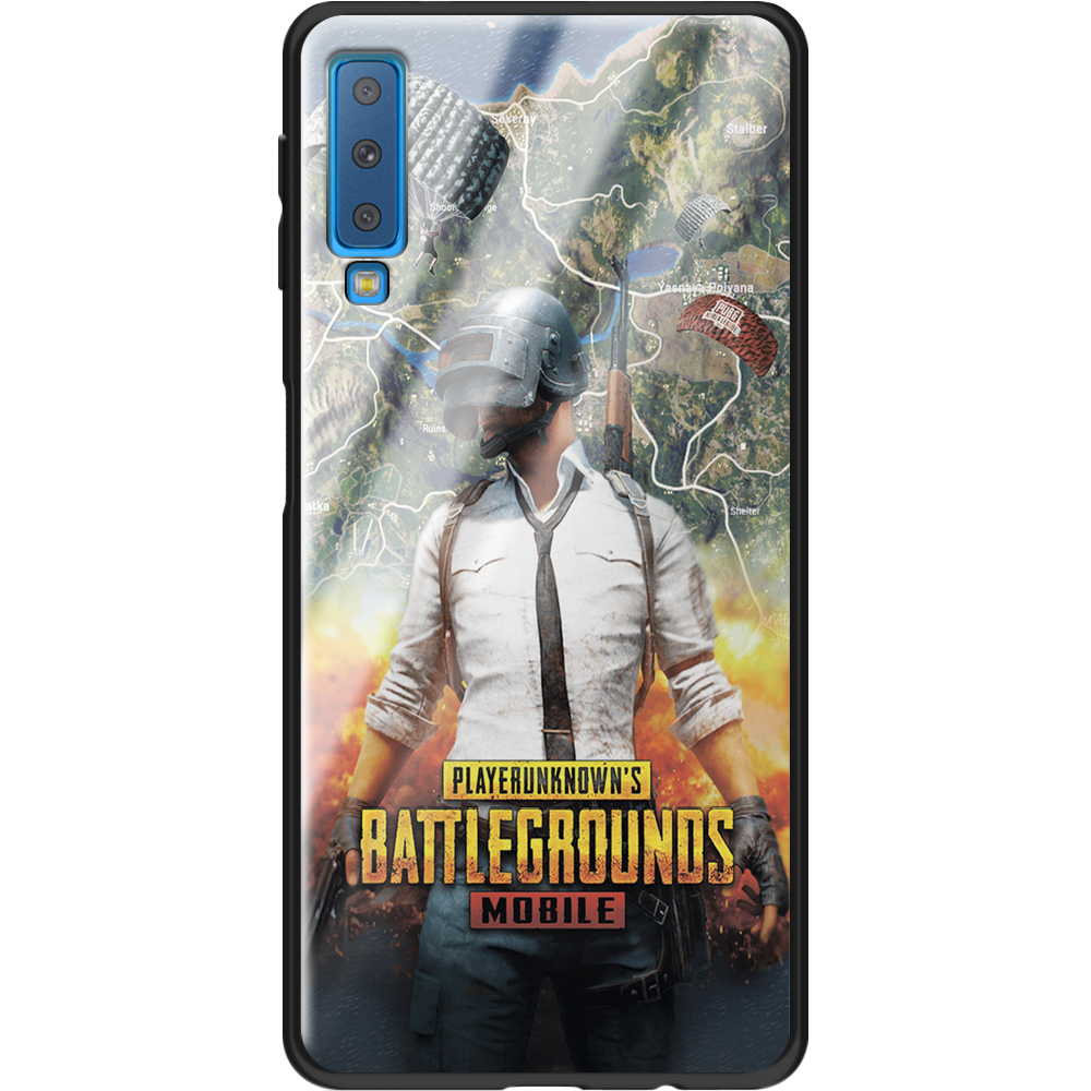 Чохол Boxface Samsung A750 Galaxy A7 2018 PUBG Mobile Чорний силікон зі склом (35481-up2309-37741)