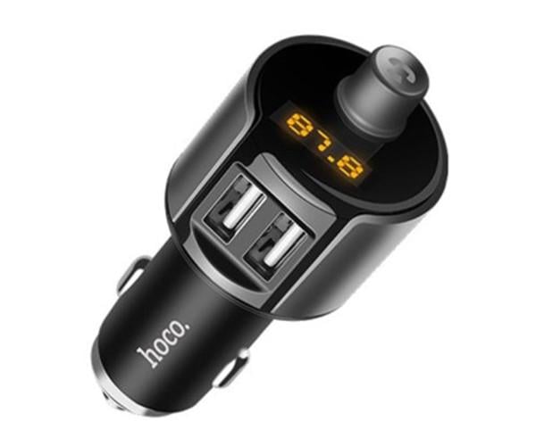 Модулятор FM автомобильный зарядный Hoco E19 Grey