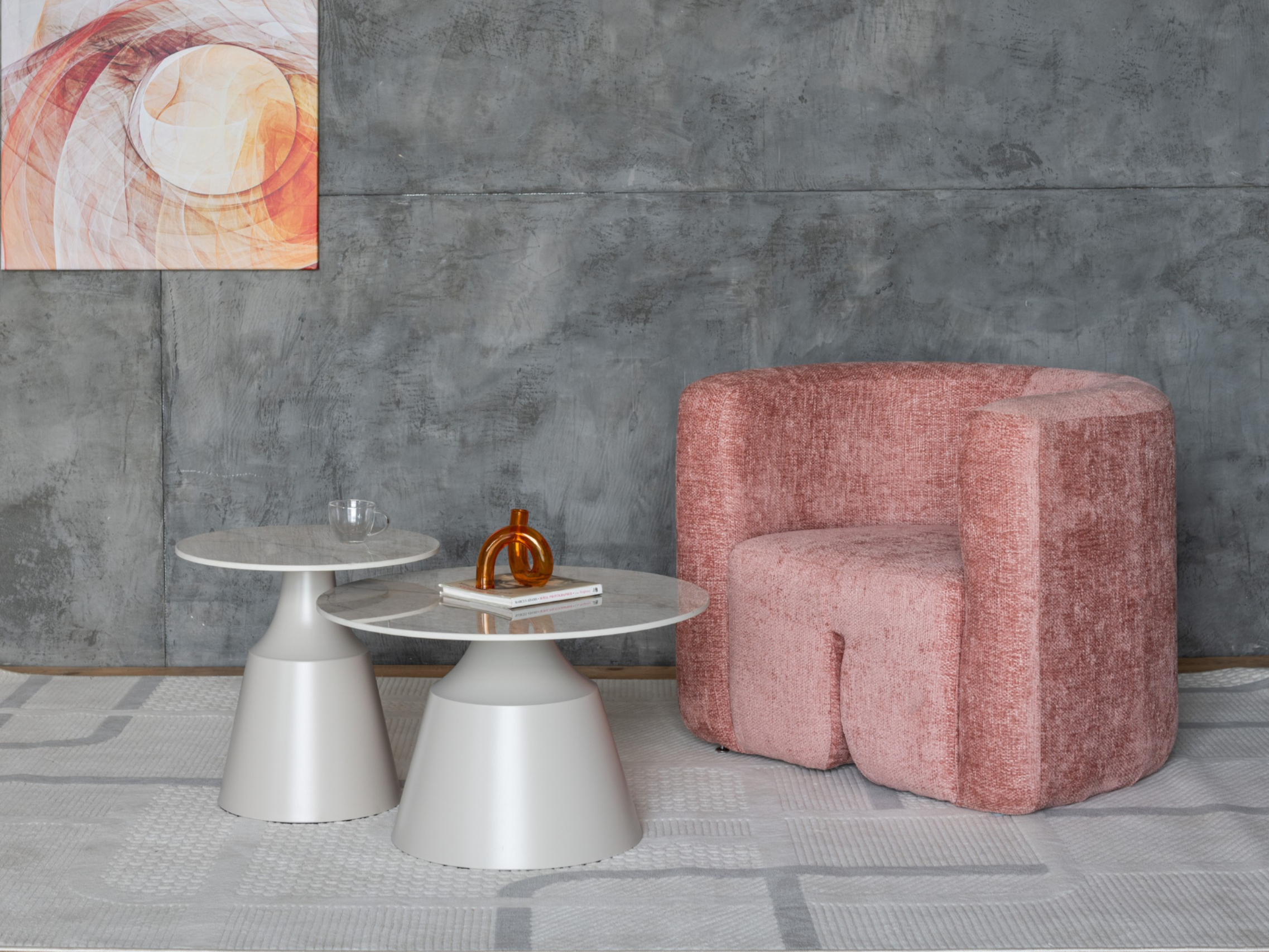 Комплект журнальных столов Vetro Дадди 700х460 мм/500х400 мм 2 шт. Мистик грей/Капучино (СТ-42) - фото 7