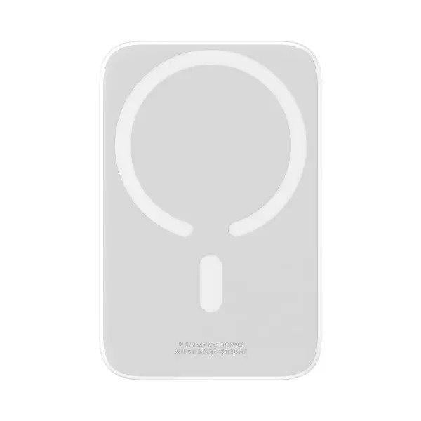Повербанк Baseus Magnetic Mini 6000 mAh 20 W 2в1 QC3.0+PD3.0 с беспроводной зарядкой Qi 15 W White/Black (P10059002223-00)