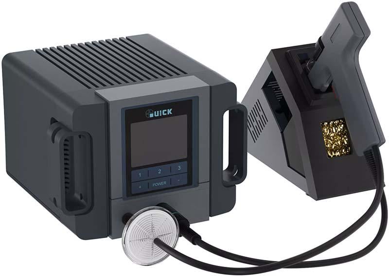 Паяльная станция Quick TV2/вакуумный оловоотсос/LCD дисплей /300-500°C/200 Вт