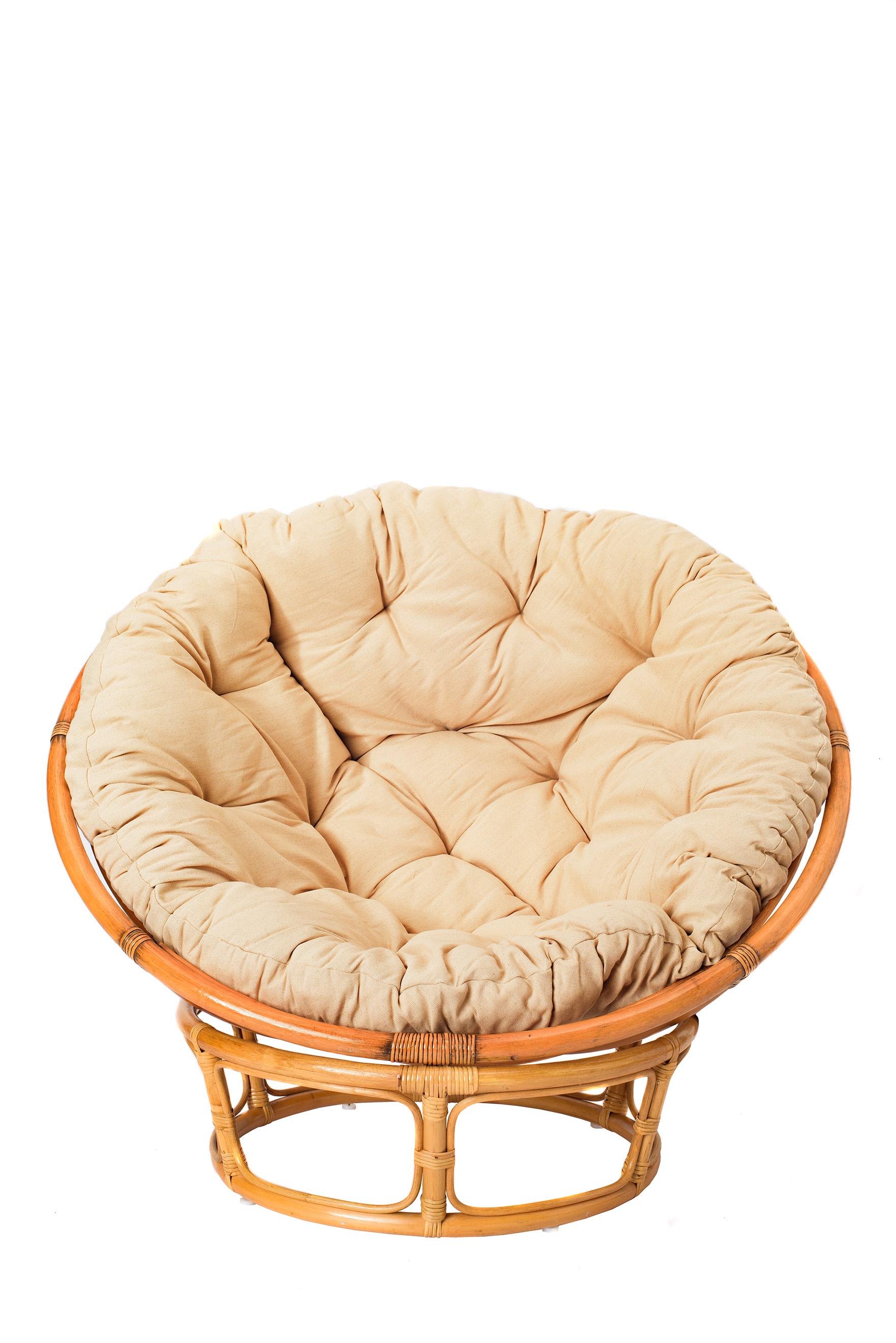 Плетеное кресло Папасан из натурального ротанга с подушкой (1971872008)