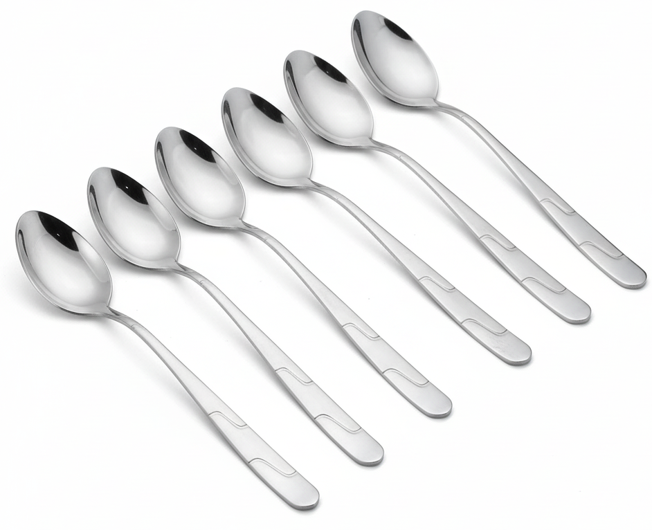 Ложки чайные Stenson Waves из нержавеющей стали 6 шт. (30384)