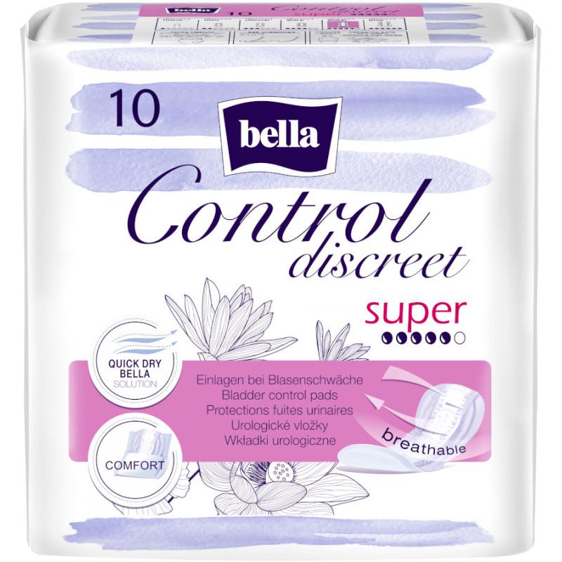 Урологические прокладки женские Bella Control Discreet Super дышащие 5 капель 10 шт. (000006797)