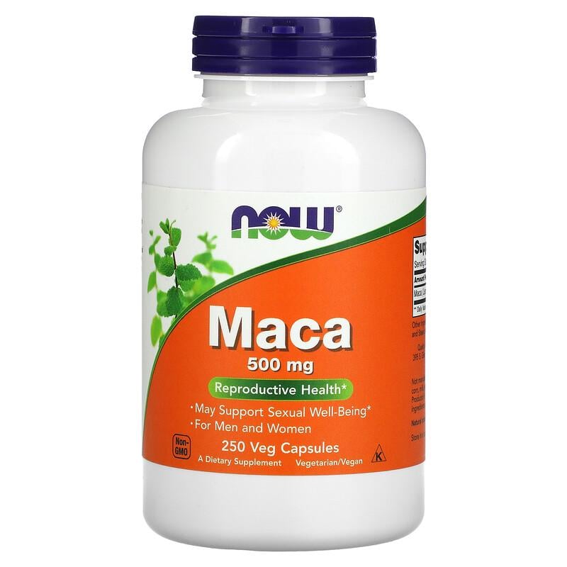 Мака NOW Foods Maca 500 mg 250 Veg Caps