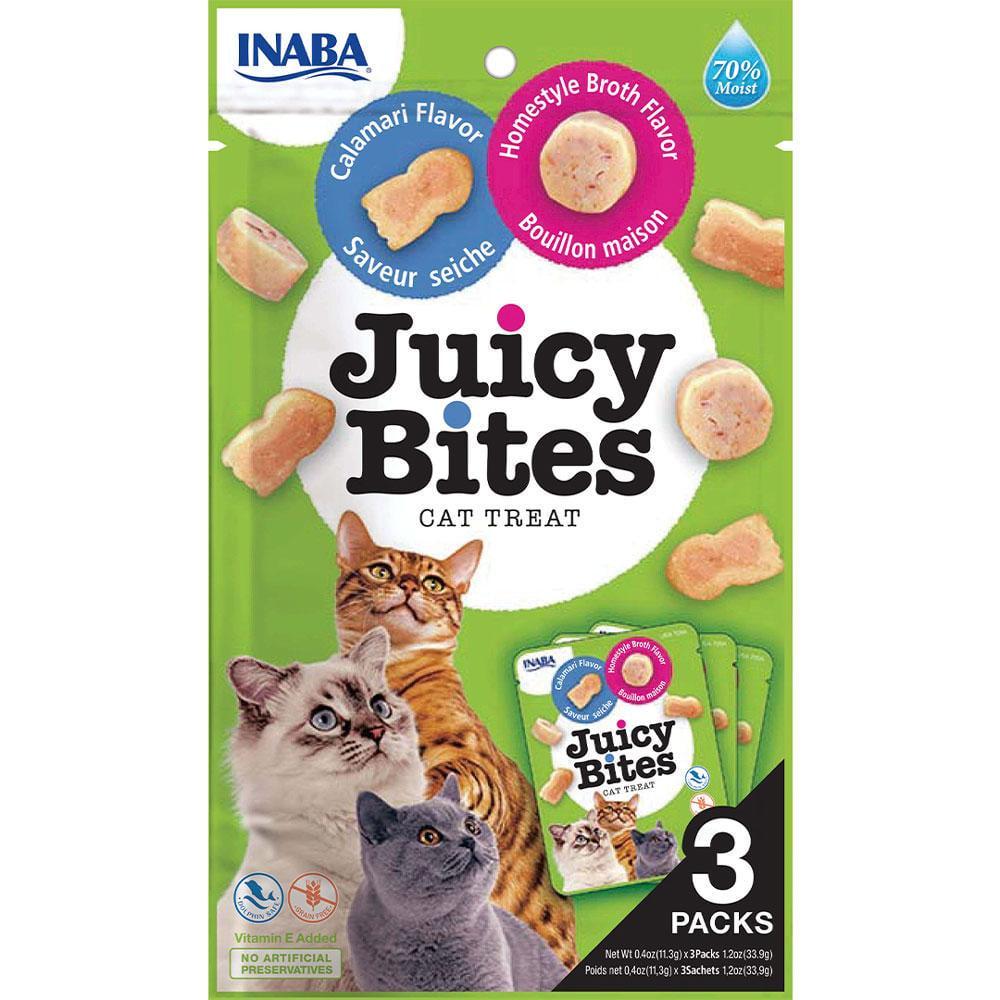 Лакомство для кошек Inaba Juicy Bites Сочные снеки со вкусом домашнего бульйона и кальмаров 3 шт./уп. (1928430509)