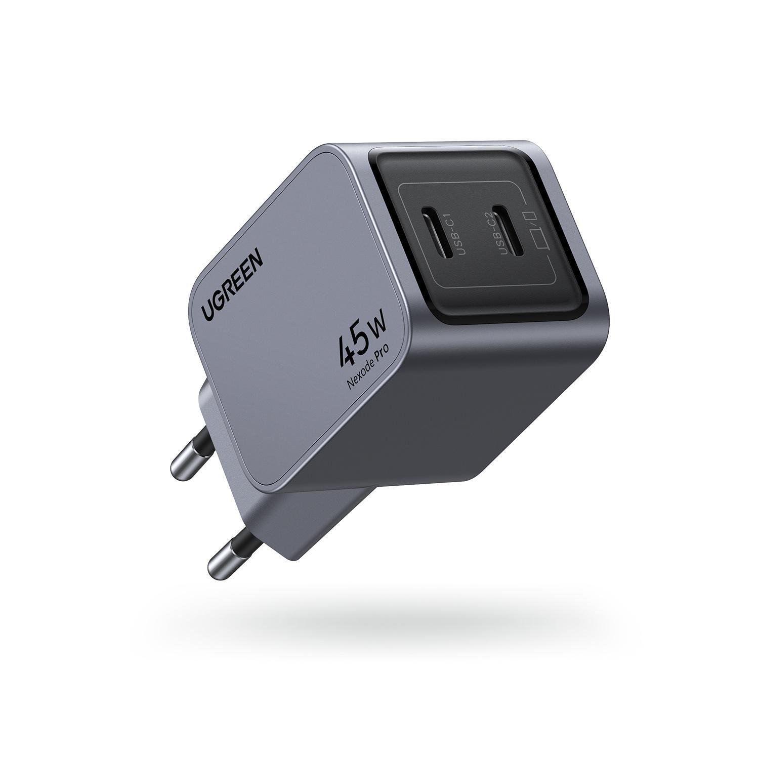 Зарядное устройство сетевое UGREEN Nexode Pro X707 45 Вт/2xUSB-C Серый (35008)