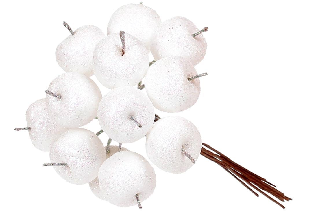 Декоративный букетик яблок Bonadi 12 шт. 11 см Белый (839-214)