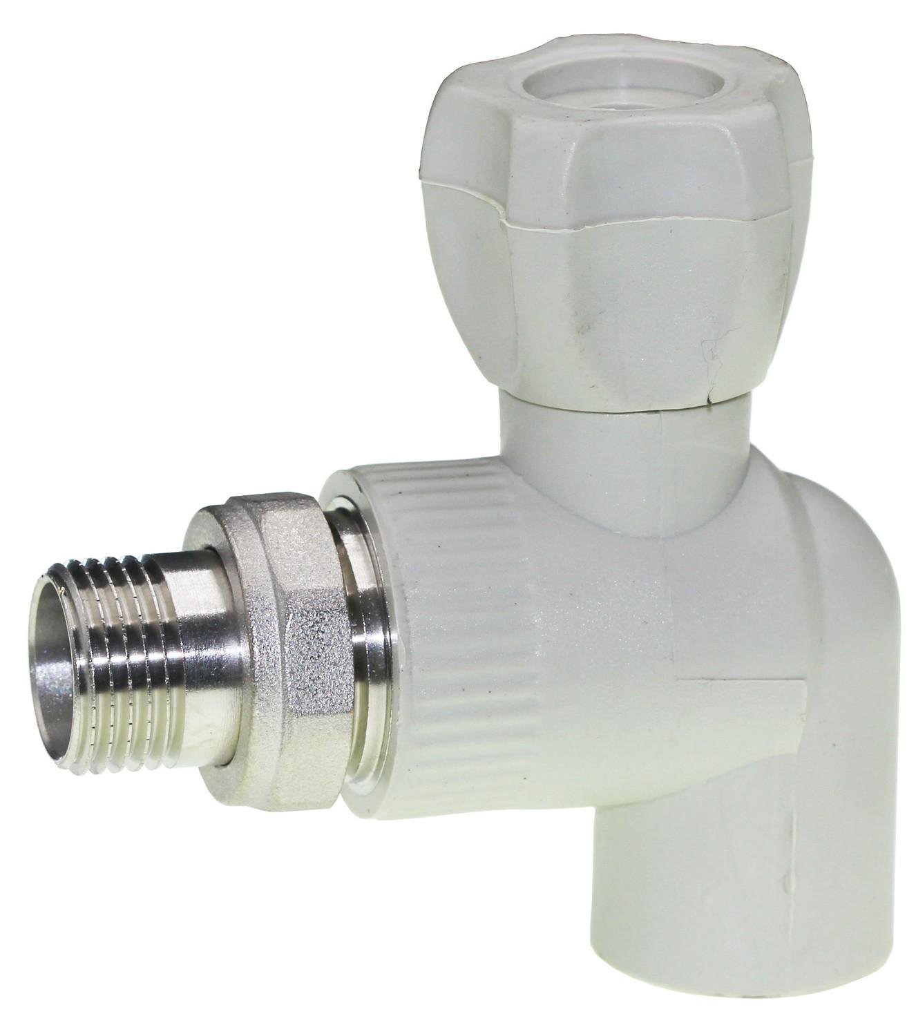Кран радиаторный угловой PPR Grandi с наружной резьбой d 20 мм 1/2" (GR064)