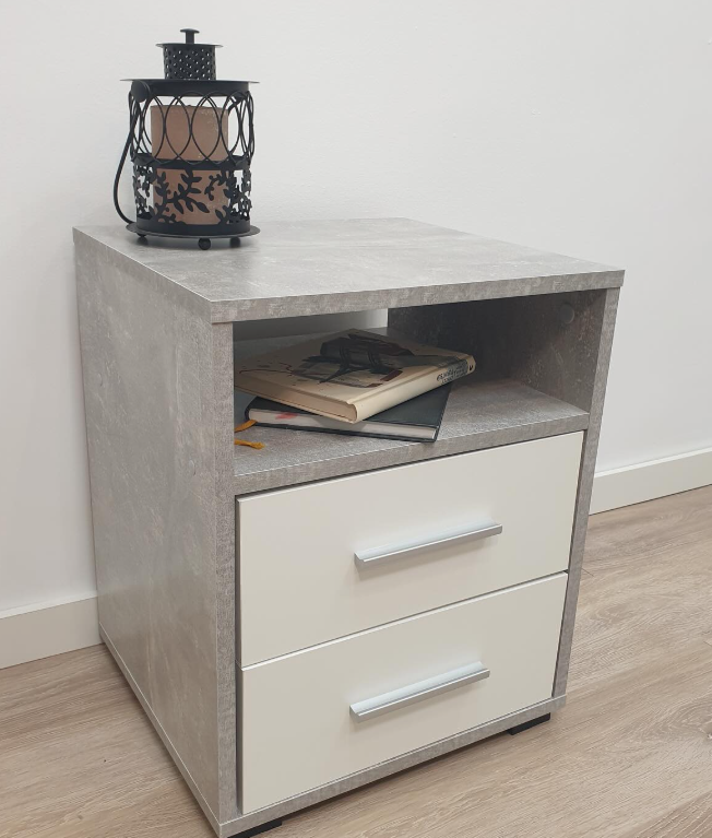 Тумба прикроватная Arco 400х374х480 мм Бетон/Белый