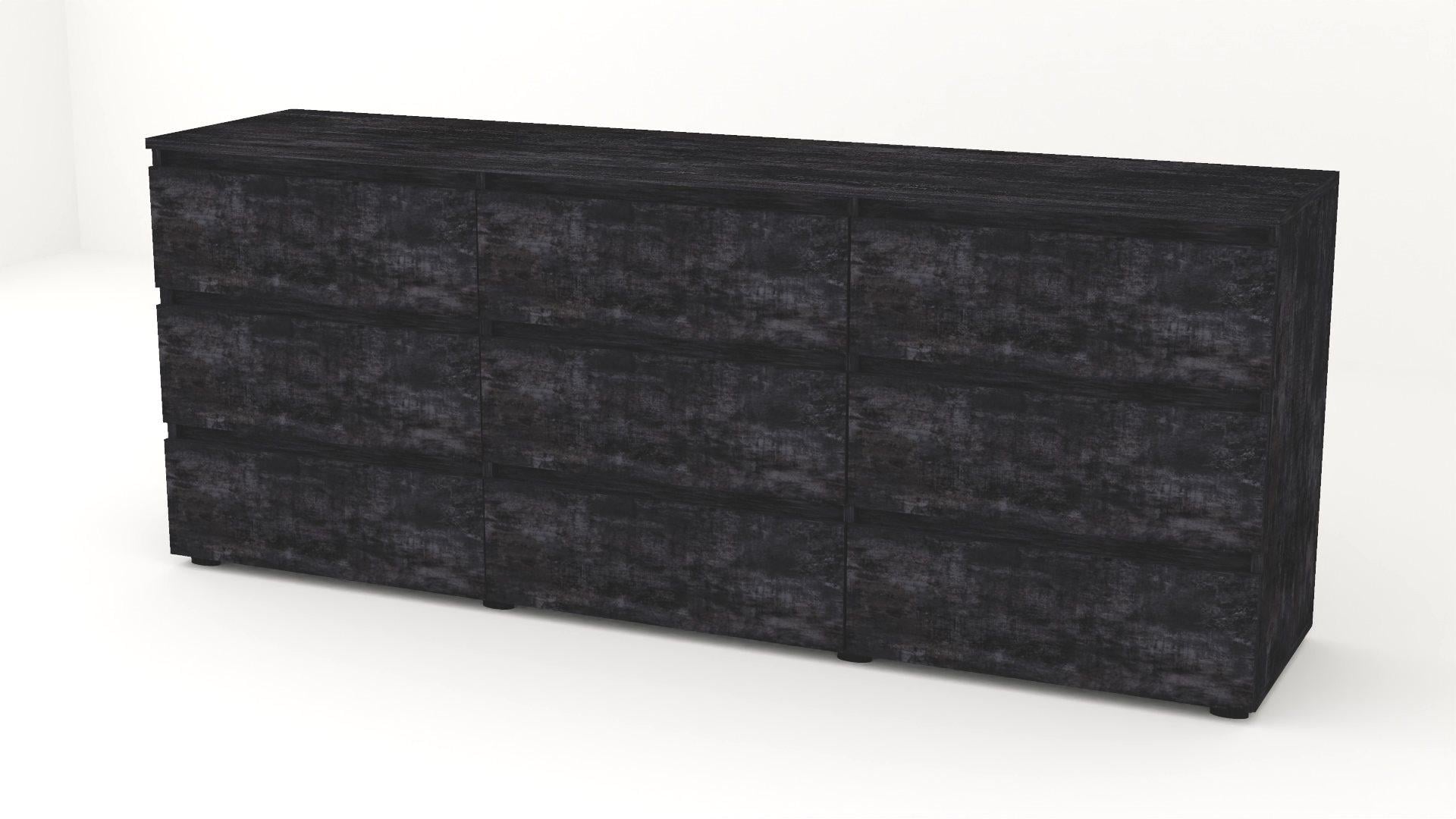 Комод Алекса СН-333/45 190х45х75 см Бетон темный