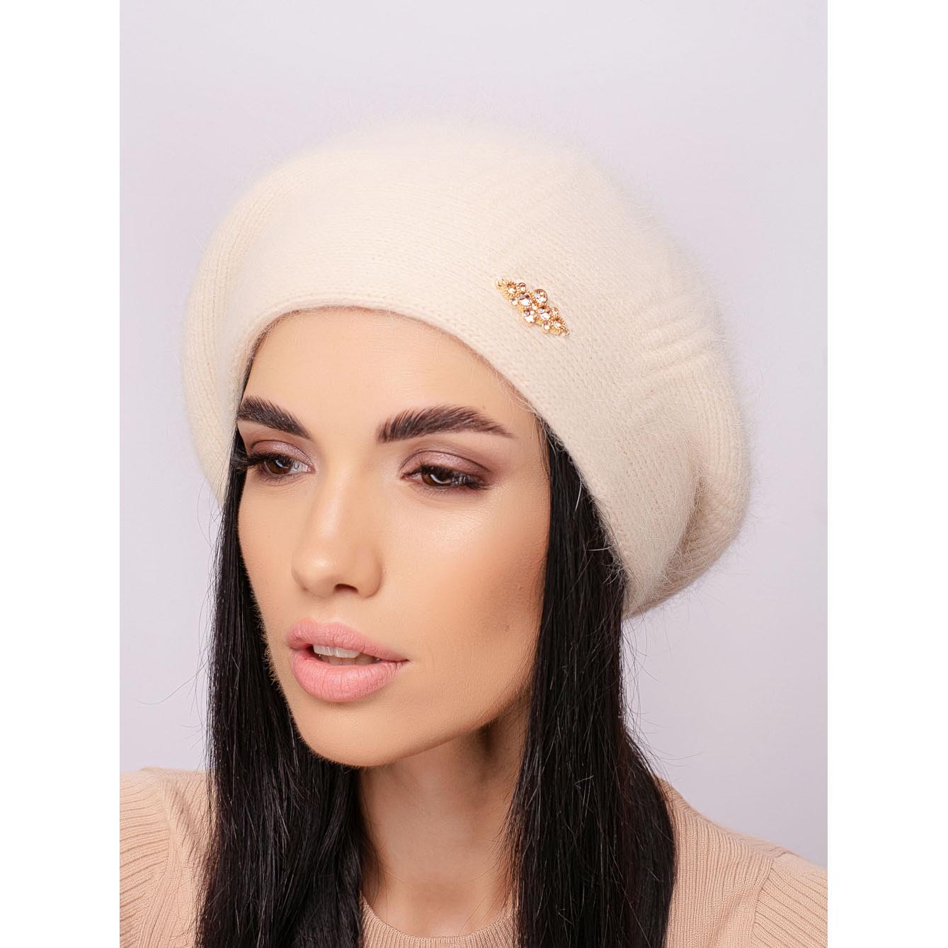 Берет женский ангоровый Leks Диво one size Жемчуг