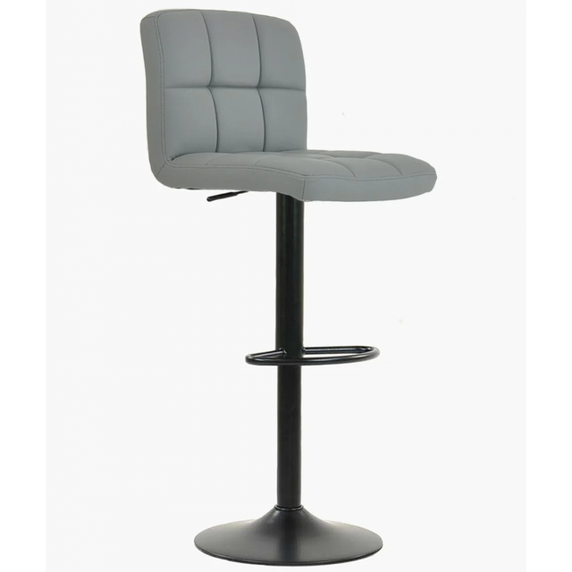 Барный стул со спинкой Bonro B-0106 Серый с черным основанием (2732023175)