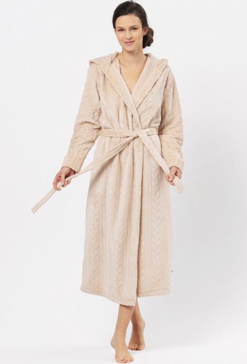 Халат женский KEY LGL 200 B24 плюшевый с капюшоном и боковыми карманами S/M Бежевый (2391910932) Халат женский KEY LGL 200 B24 плюшевый с капюшоном и боковыми карманами S/M Бежевый (2391910932)