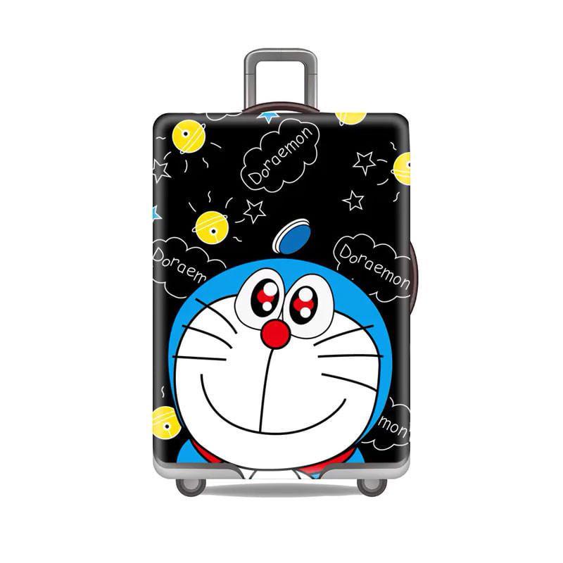Чехол защитный Doraemon для чемодана с принтом плотный материал вырезы под ручки M
