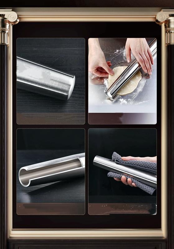 Скалка для теста и мастики нержавеющая сталь 52 см (36568) - фото 3 Скалка для теста и мастики нержавеющая сталь 52 см (36568) - фото 3