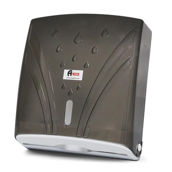 Диспенсер для полотенец Z-сложения на 300 шт. Прозрачно-серый (6401325)