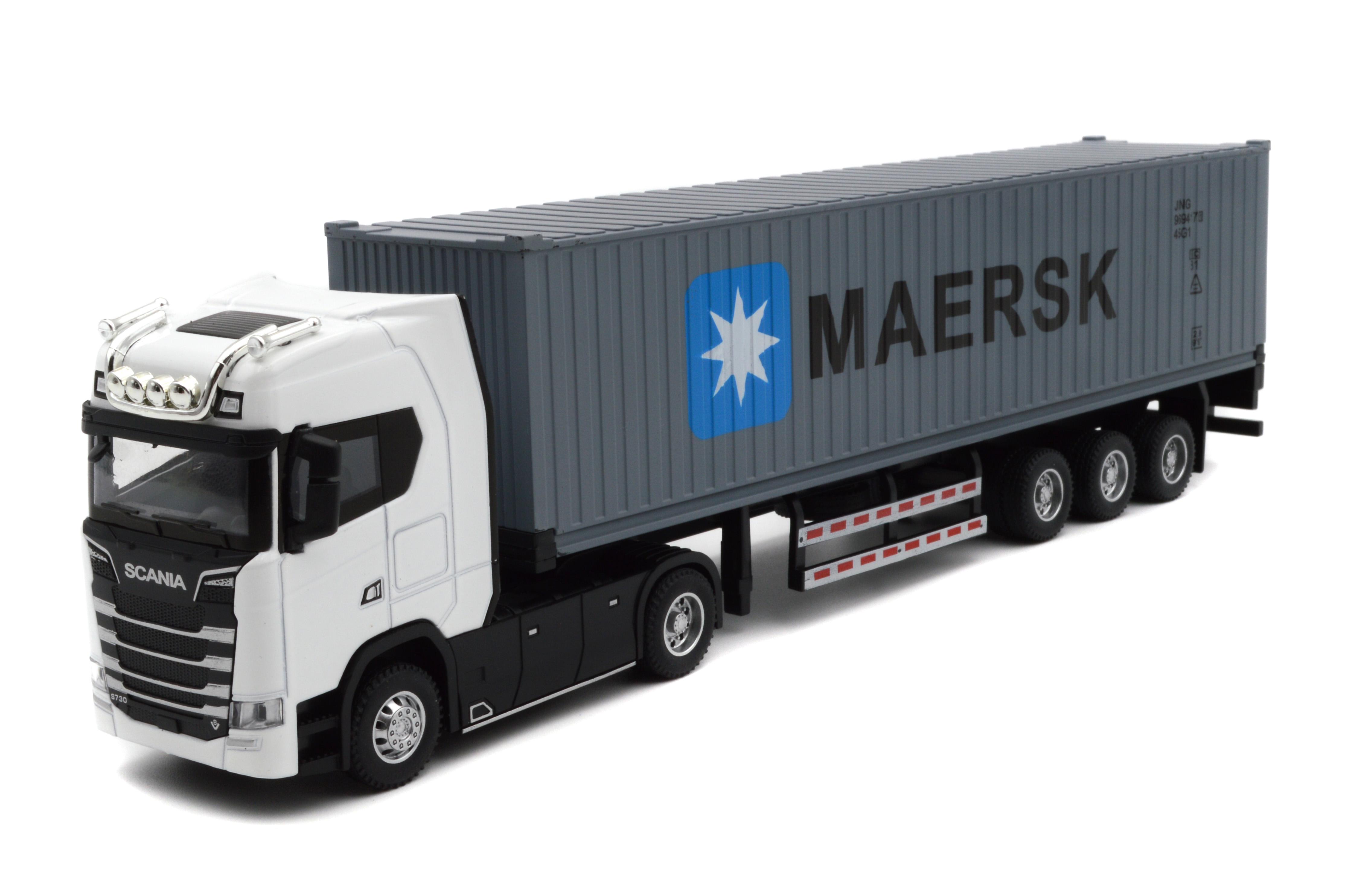Модель металлическая тягач Scania с прицепом/звук/свет/инерция