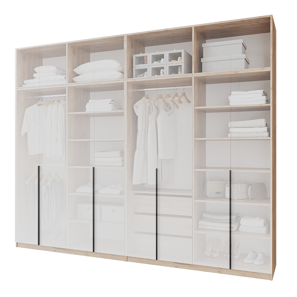 Шафа розпашна з тумбою та антресолью Меблітренд Чиназес Чита-3200.5 3200х500х2550 мм Дуб крафт золотий/Білий (27707471) - фото 3 Шафа розпашна з тумбою та антресолью Меблітренд Чиназес Чита-3200.5 3200х500х2550 мм Дуб крафт золотий/Білий (27707471) - фото 3