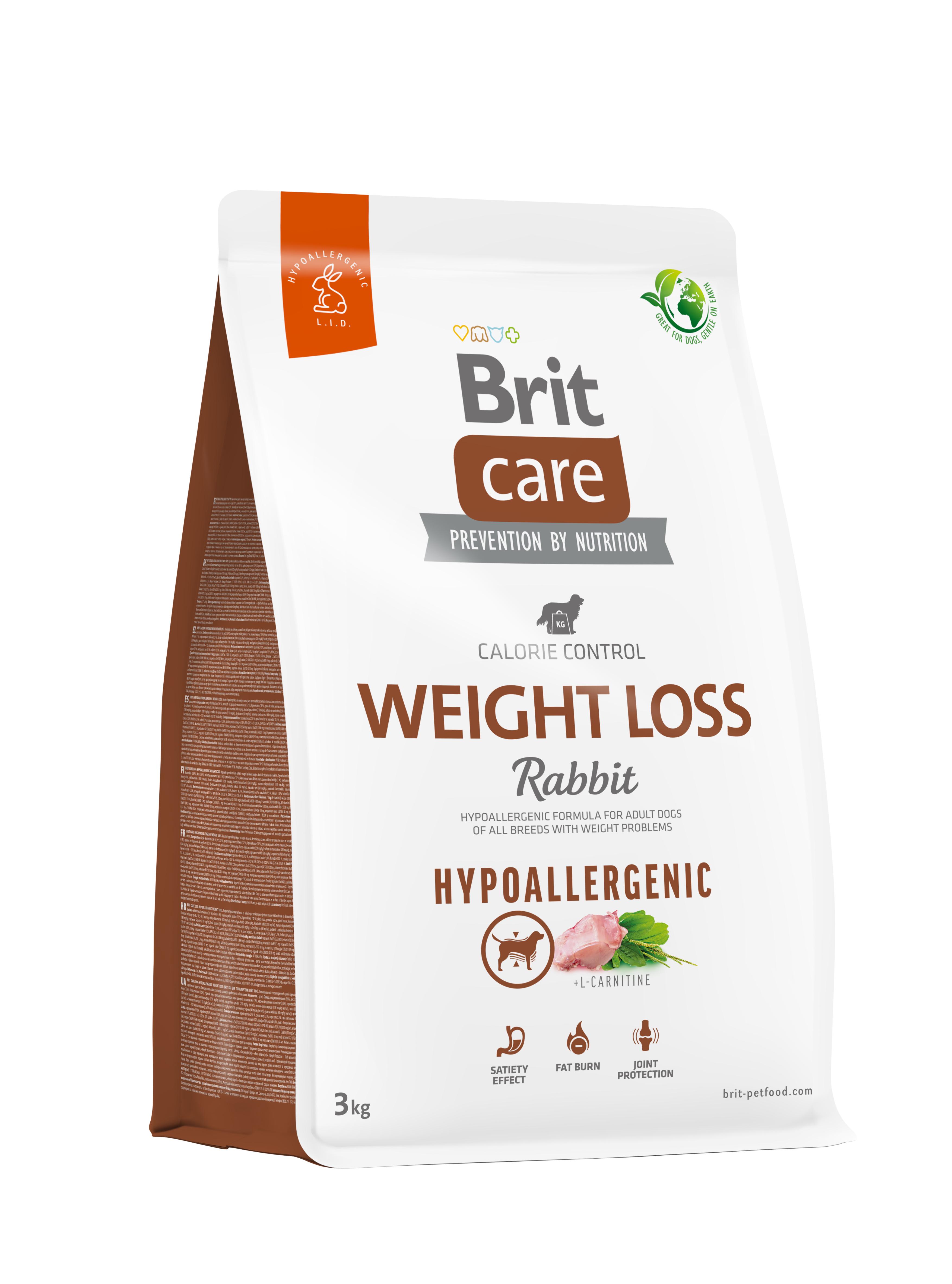 Корм для собак с лишним весом Brit Care Dog Hypoallergenic Weight Loss гипоаллергенный с кроликом 3 кг (172224)