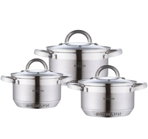 Набор кастрюль Bohmann BH-0715 из нержавеющей стали 6 пр. (21394059)