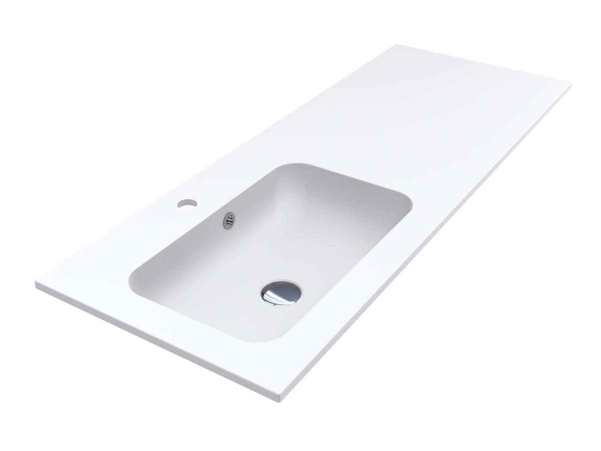 Умывальник Miraggio DELLA 1200 L MIRASOFT с литого мрамора матовый Белый (84206)