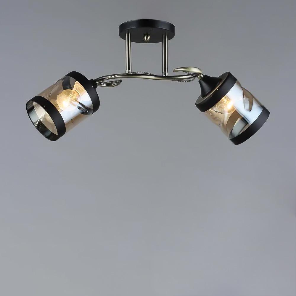 Люстра потолочная Light House SR-19199/2 AB/BK E27 490х150х240 мм Бронзовый/Черный
