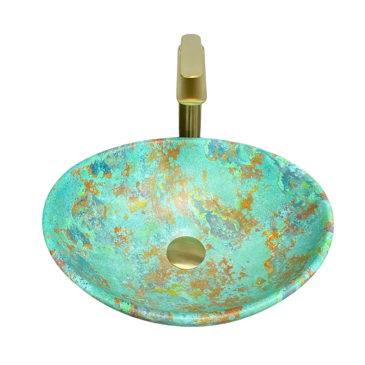 Раковина накладная VBI Parma овальная 335x415 мм Marble Green Matt (RM-VBI-011003)