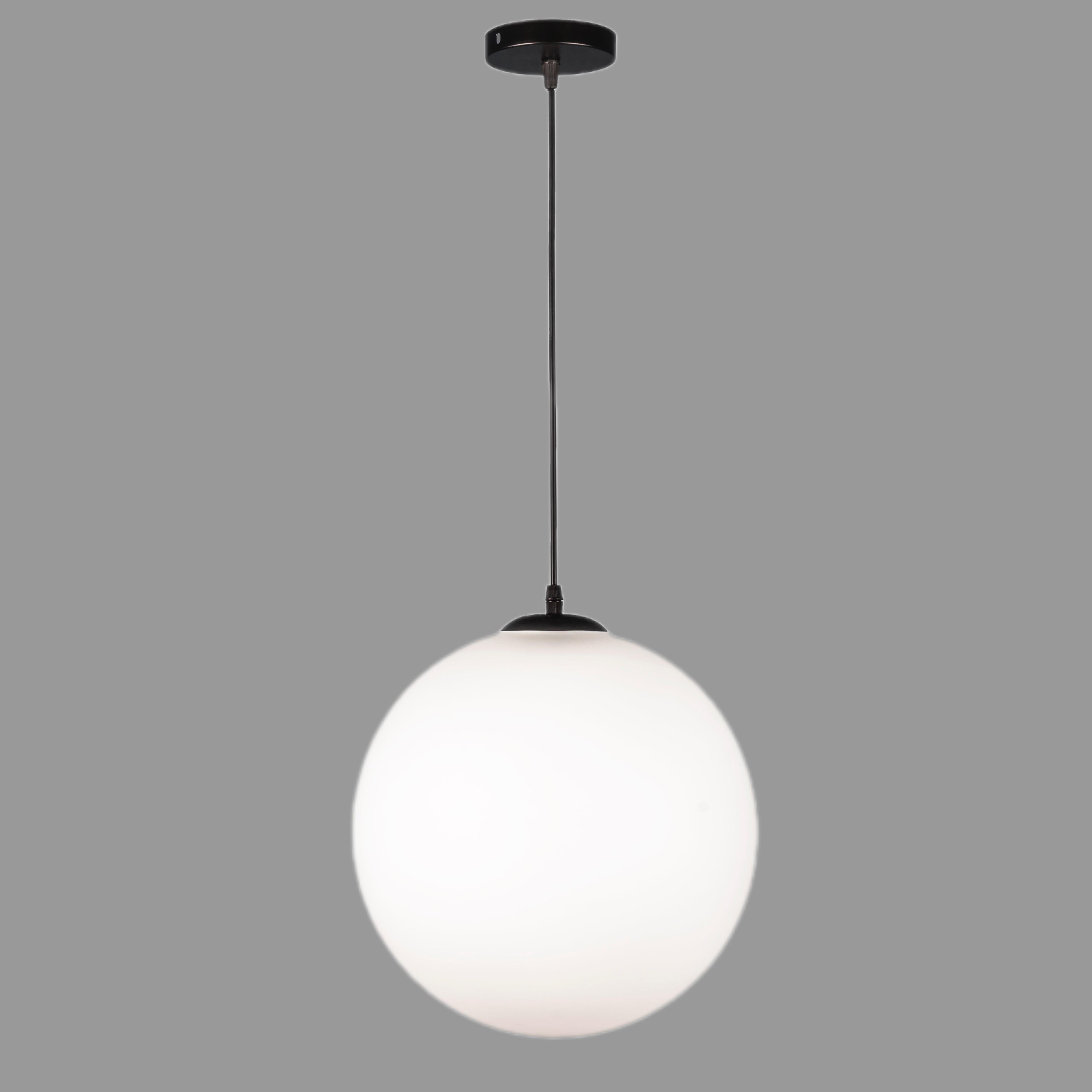 Подвес со стеклянным белым шаром 30 см (56glass300F-1 BK/WH)