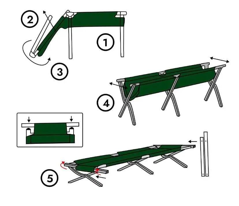 Розкладне ліжко армійське Олива (13750744) - фото 3