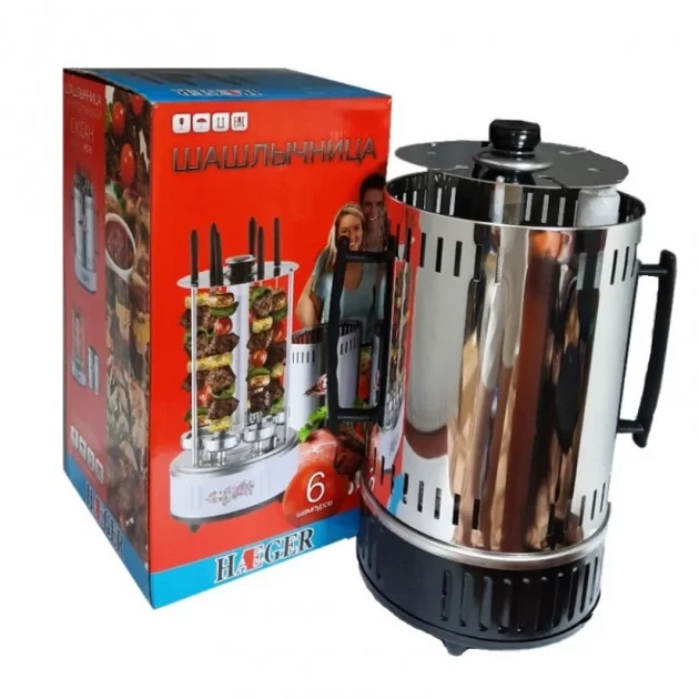 Шашлычница электрическая HAEGER HG-8612 6 шампуров Шашлычница электрическая HAEGER HG-8612 6 шампуров