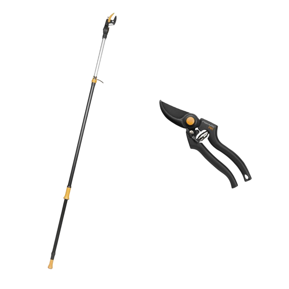 Набор профессиональный для обрезки Fiskars секатор P90 и телескопический веткорез UPX86 (1001530-SET) Набор профессиональный для обрезки Fiskars секатор P90 и телескопический веткорез UPX86 (1001530-SET)