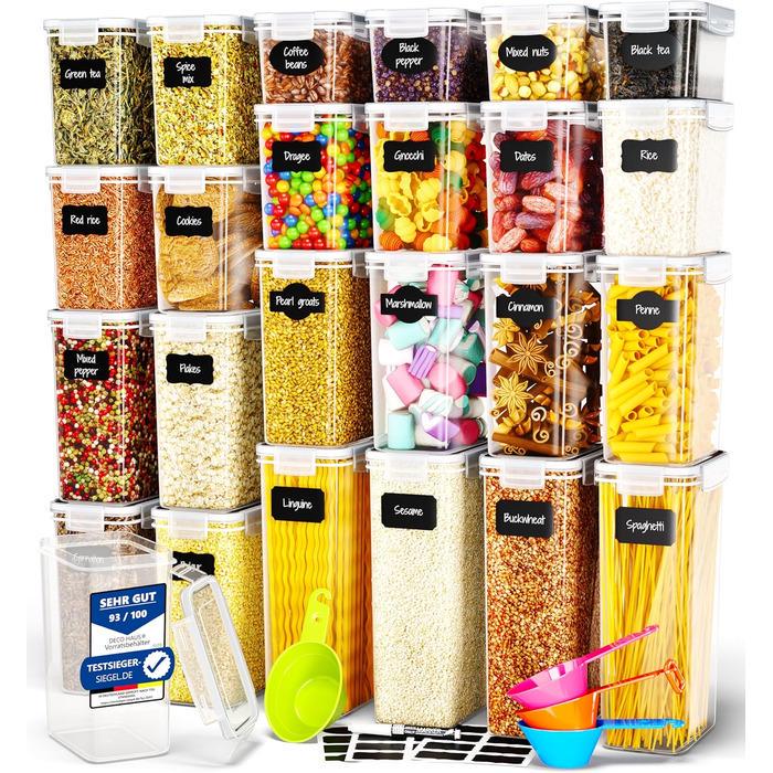 Набор контейнеров для хранения Deco Haus 24 шт. XL Прозрачный/Белый (2676413)